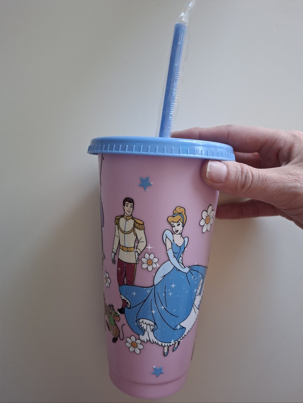 Disney Princess Cinderella pink tumbler cup with straw new #princess #kids